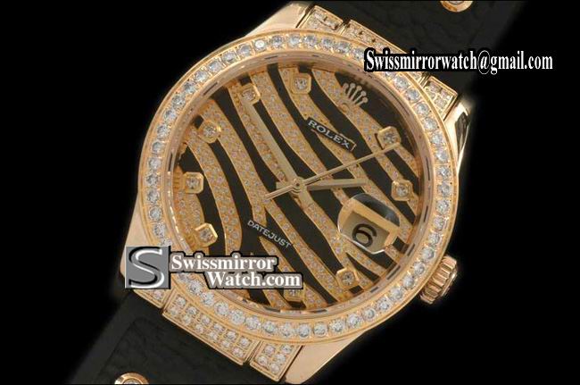 Mens Rolex Datejust Royal Black SS/Diam/RU Swiss Eta 2836-2 Replica Watches