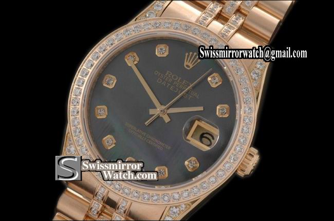 Mens Rolex Datejust FG Jub Diam Bez/Bracelet M-Grey Dial Swiss Eta 2836-2 Replica Watches