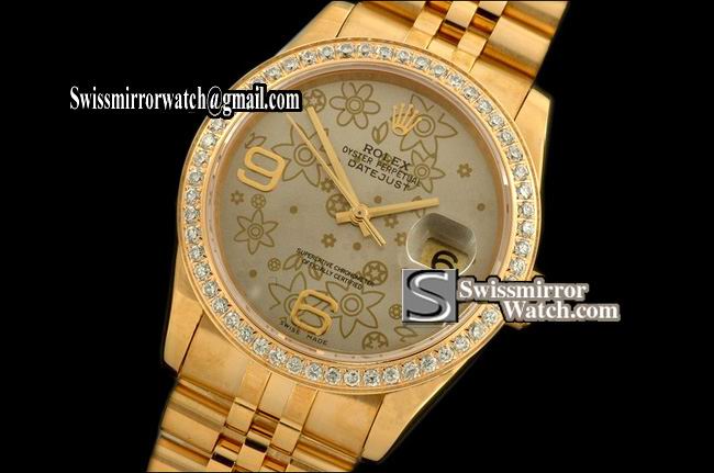 Mens Rolex Datejust FG Diam Bez Jubilee Flora Graffiti Grey S-Eta 2836 Replica Watches