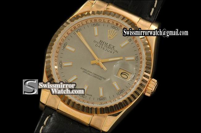 Mens Rolex Datejust LE Grey Dial Stick Markers Swiss Eta 2836-2 Replica Watches