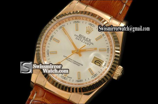 Mens Rolex Datejust LE Silver Dial Stick Markers Swiss Eta 2836-2 Replica Watches