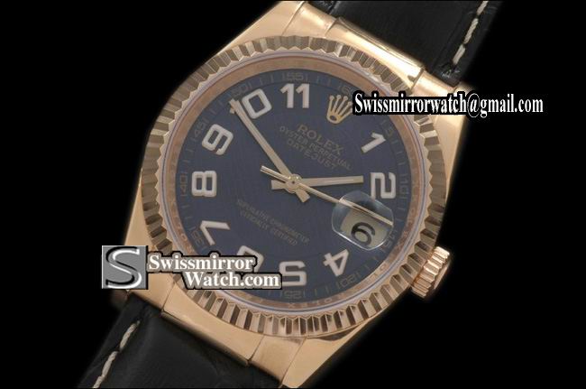 Mens Rolex Datejust LE Blue Dial Numeral Markers Swiss Eta 2836-2 Replica Watches