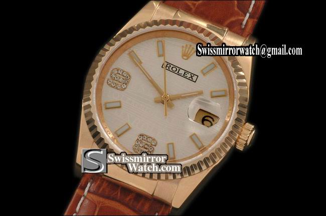 Mens Rolex Datejust LE White 2008 Insignia Dial Lume Stk/Diam Num Markers Replica Watches