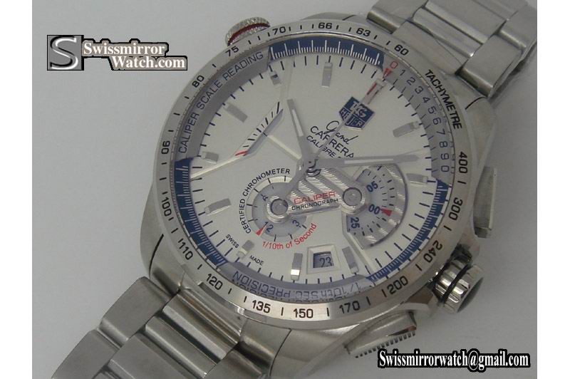 Tag Heuer Grand Carrera Calibre 36 Asia Valjoux 7750 Movement with White Dial Replica Watches