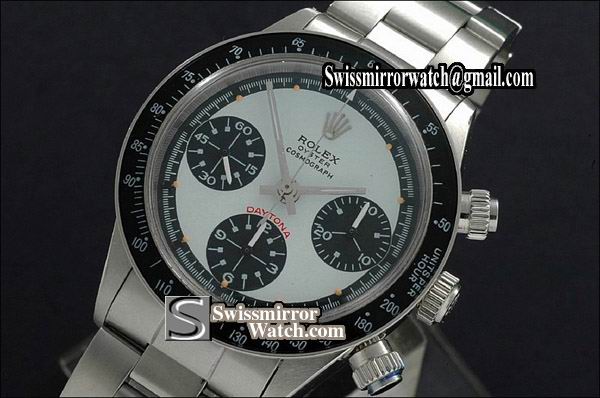 Rolex Daytona Paul Newman SS White/Black Asia 7750 Watches