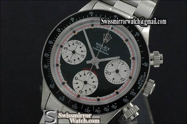 Rolex Daytona Paul Newman SS Black(Red)/Black Asia 7750 Watches