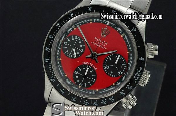 Rolex Daytona Paul Newman SS Red(Black)/Black Asia 7750 Watches