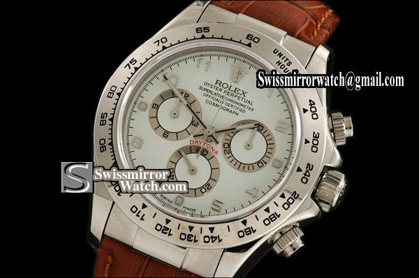 Rolex Daytona LE SS White/Number Dial Asia 7750 Watches