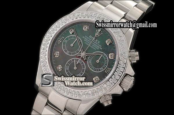 Rolex Daytona SS MOP Ex Green dail Diamond Asia 7750 Watches