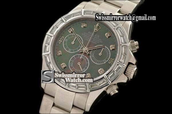 Rolex Daytona SS MOP Ex Green/Baguette Diamond Watches