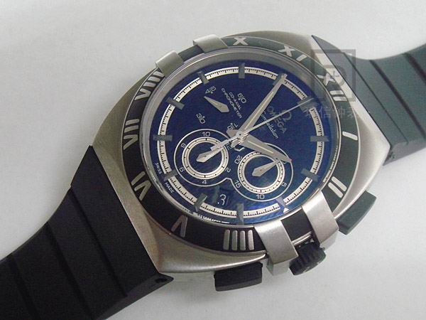 Omega Double Eagle Chrono TI/RU CF Blk A-7750 Replica Watches
