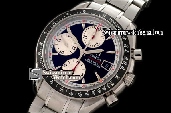 Omega Speedmaster Date 3210.51.00 SS/SS Blk/Wht A-7750 28800bph Replica Watches