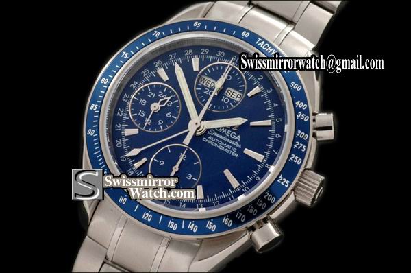 Omega Speedmaster Day Date 3220.80.00 SS/SS Blue A-7751 Replica Watches