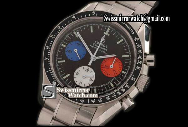 Omega Speedmaster Special Ed Moon Watch SS Blk Dia Stk Markers M-Chronos Replica Watches