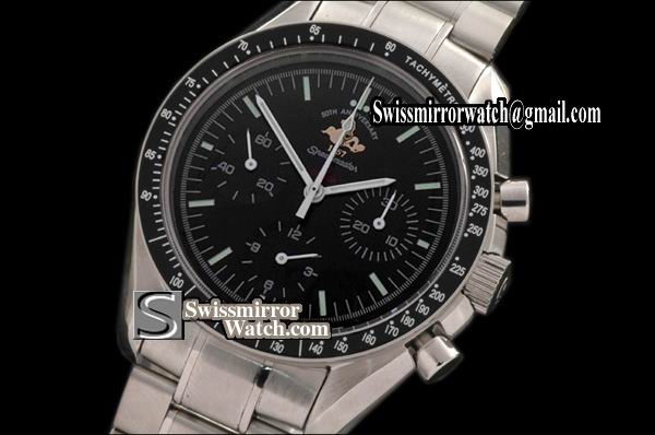 Omega Speedmaster 50 Anni Broad Arrow SS Blk Dia Stk Markers M-Chronos Replica Watches