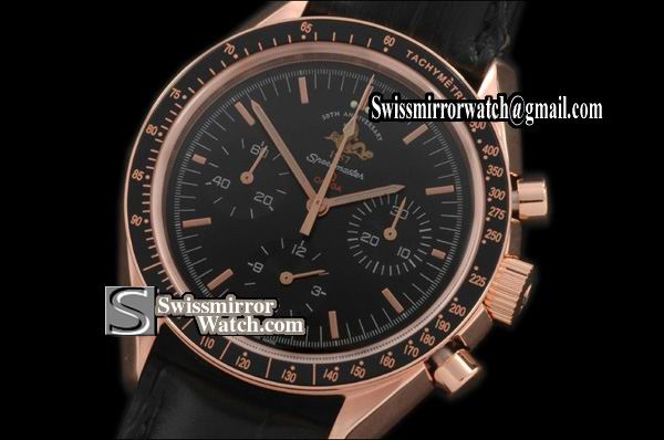 Omega Speedmaster 50 Anni Broad Arrow FG Blk Dia Stk Markers M-Chronos Replica Watches