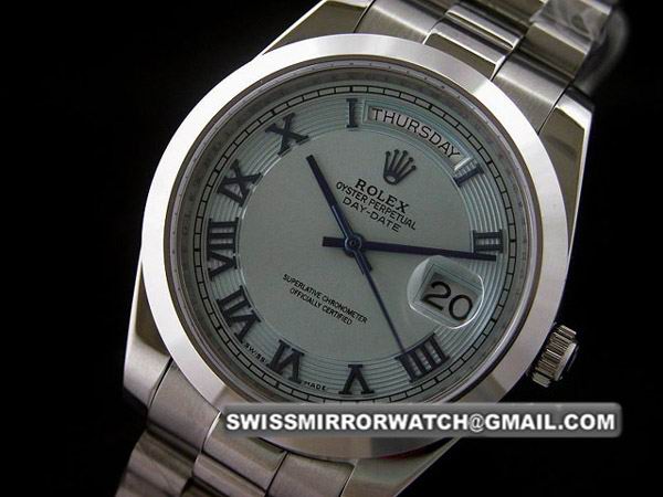 Rolex Oyster Perpetual 18239 Day-Date II SS 41mm Roman Watches