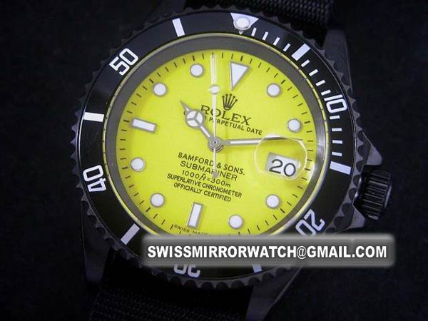 Rolex Sub Bamford & Sons PVD/Ny Asia ETA Yellow Watch