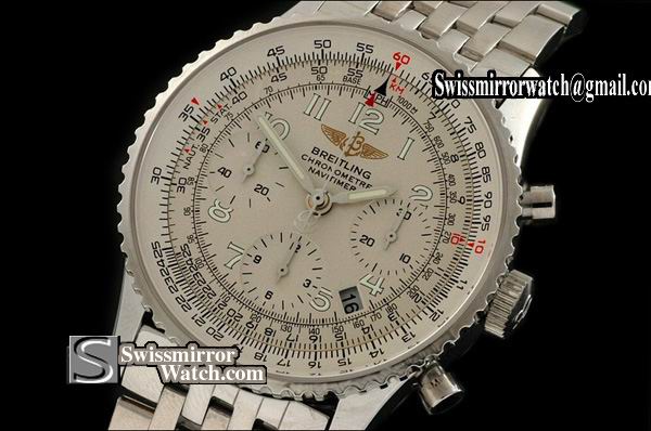 Breitling Navitimer White Dial Numeral Markers Working Chronogra