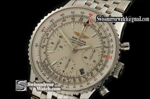 Breitling Navitimer White Dial Stick Markers Working Chronograph