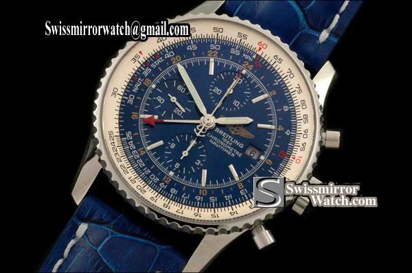 Breitling Navitimer World GMT SS/LE Blue Asia 7750 Chronos 28800
