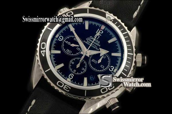 Omega Seamaster Planet Ocean 45.5 Chrono SS/LE Blk/Bez/Wht 7750 Replica Watches