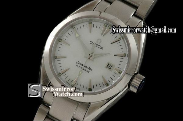 Omega Seamaster Ladies Aqua Terra White/Silver Markers Swiss Eta 2671-2 Replica Watches