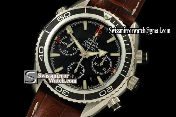 Omega Seamaster Planet Ocean 45.5mm Chrono Black Bezel LE A-7750 28800bph Replica Watches