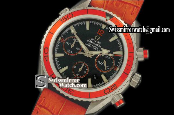 Omega Seamaster Planet Ocean 45.5mm Chrono Orange Bezel LE A-7750 28800bph Replica Watches