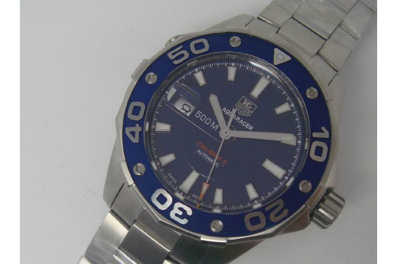 Tag Heuer Aquaracer 500m Calibre 5 Automatic SS/SS Blue Swiss Eta 2824 Replica Watches