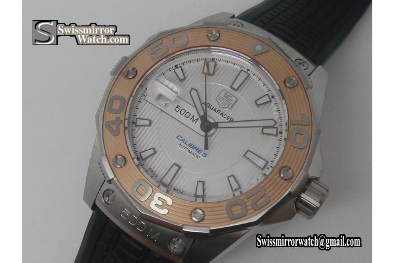 Tag Heuer Aquaracer 500m Calibre 5 TT/RU White Swiss Eta 2824 Replica Watches