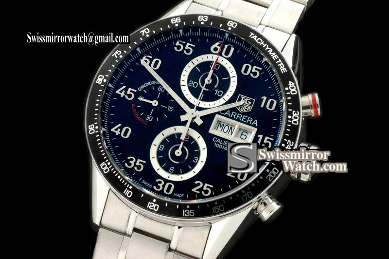 TAG Heuer CV2a10.ba0796 Carrera Day Date Black Dial Bracelet Replica Watches