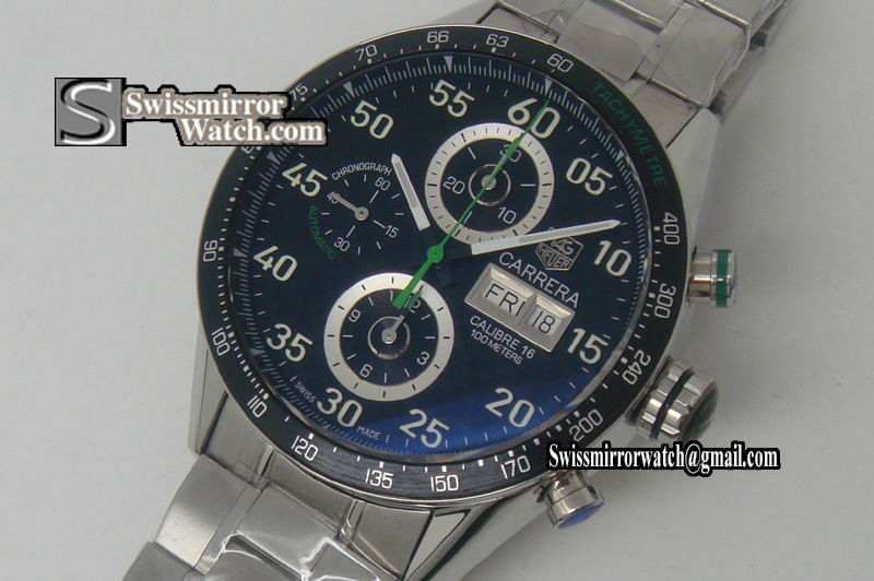 Tag Heuer CV2A80.FC6256 Carrera 43mm Limited Ed Chrono SS/SS CF Blk A-7750 Replica Watches