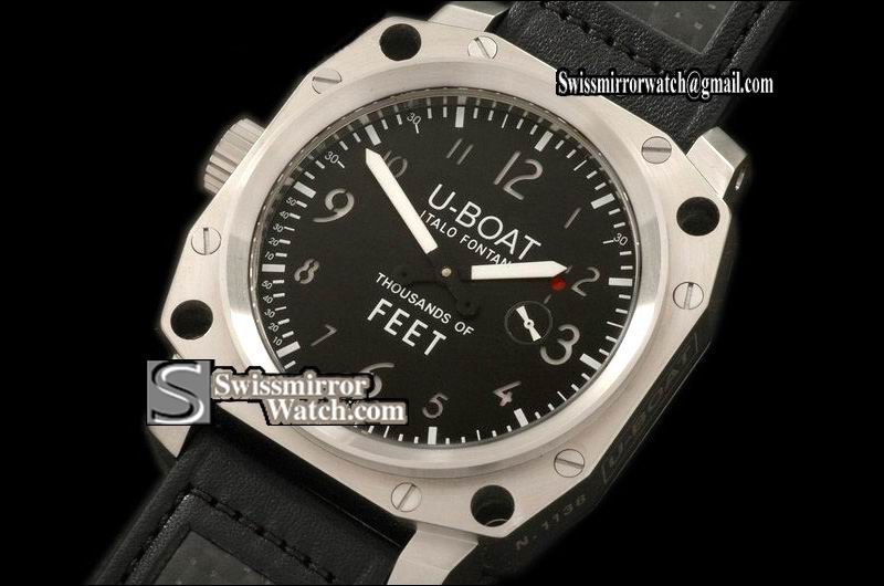 U-Boat Thousands of Feet SS/LE Black/White Asian Unitas Replica Watches