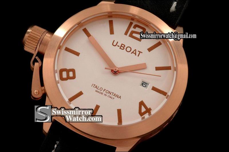 U-Boat Classico 45mm Rose Gold/LE White Asian 21J Auto - UBCL03001 Replica Watches