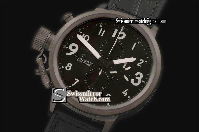 U-Boat FlightDeck 50mm PVD/LE Black/Wht A-7750 28800bph Replica Watches