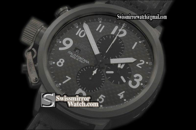 U-Boat FlightDeck 50mm PVD/LE CF Black A-7750 28800bph Replica Watches
