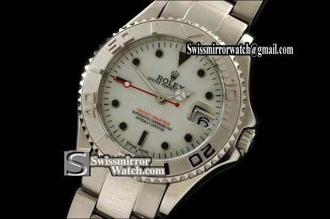 Middle Size Rolex Yacht-Master SS MOP White Dial Swiss Eta 2671-
