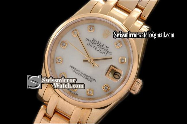 Rolex Midsize Masterpiece FG Smooth Bez White Diamonds Swiss Eta 2671-2 Replica Watches