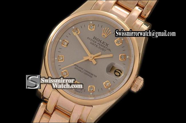 Rolex Midsize Masterpiece Mid FG Smooth Bez Grey Diamonds Swiss Eta 2671-2 Replica Watches