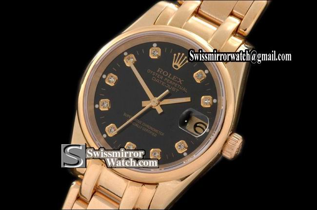 Rolex Midsize Masterpiece Mid FG Smooth Bez Black Diamonds Swiss Eta 2671-2 Replica Watches