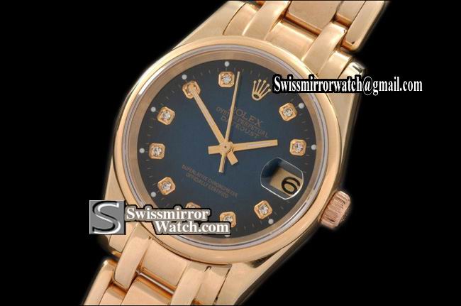Rolex Midsize Masterpiece FG Smooth Bez Burnt Blue Diamonds Swiss Eta 2671-2 Replica Watches