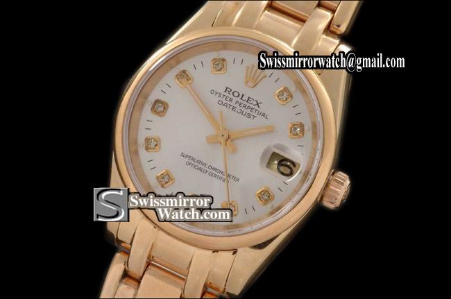 Rolex Midsize Datejust Masterpiece FG Smooth Bez MOP White Diamonds Swiss Eta 2671-2 Replica Watches