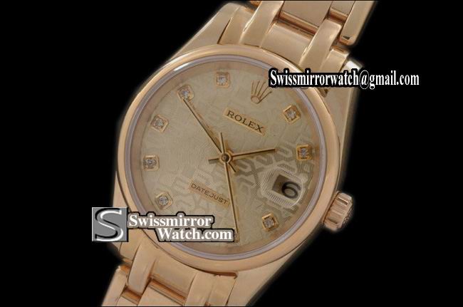 Rolex Midsize Datejust Masterpiece FG Smooth Bez Jubilee Gold Diamonds Swiss Eta 2671-2 Replica Watches