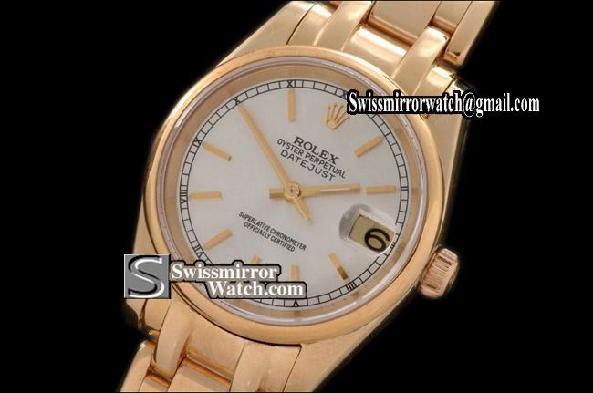 Rolex Midsize Datejust Masterpiece FG Smooth Bez White Stick Swiss Eta 2671-2 Replica Watches