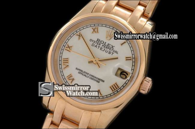 Rolex Midsize Datejust Masterpiece FG Smooth Bez White Roman Swiss Eta 2671-2 Replica Watches