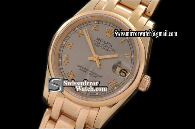 Rolex Midsize Datejust Masterpiece FG Smooth Bez Grey Roman Swiss Eta 2671-2 Replica Watches