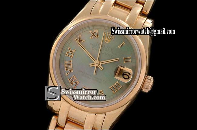 Rolex Midsize Datejust Masterpiece FG Smooth Bez MOP Ex Green Roman Swiss Eta 2671-2 Replica Watches