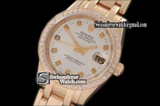 Rolex Midsize Datejust Masterpiece FG Diamond Bez White Diamonds Swiss Eta 2671-2 Replica Watches