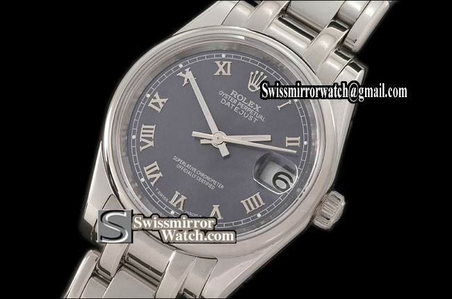 Rolex Midsize Datejust Masterpiece SS Smooth Bez Blue Roman Swiss Eta 2671-2 Replica Watches